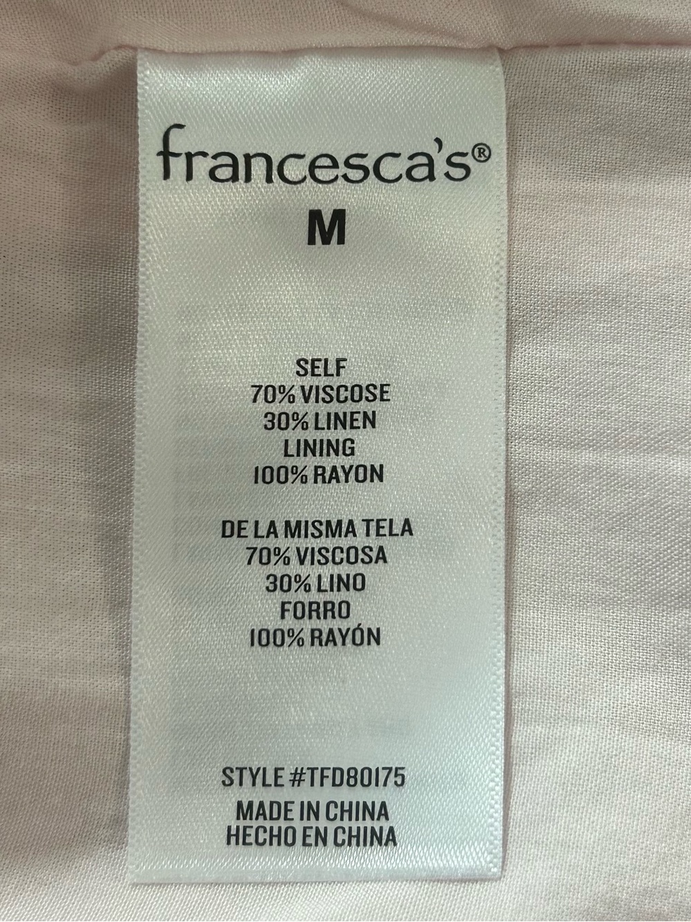 Mi Ami by Francesca’s Light Pink Twist-Front Tank Dress linen Blend - Picture 11 of 11
